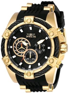 Invicta Black and Gold Chronograph Sport Watch
